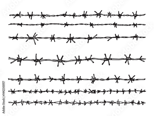Barbed Wire Simple Outline Drawing Design