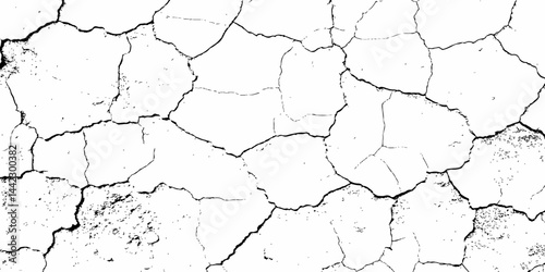 Dust or old grunge concrete building damaged grunge wall black and white texture effect white background.