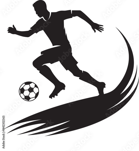 Football Player Silhouette Vector Illustration