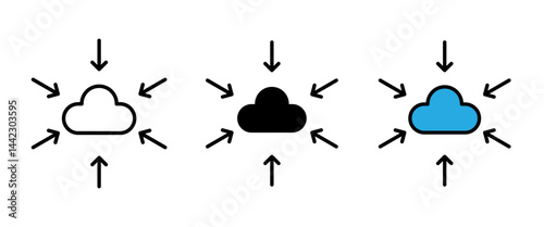 Data aggregation icon  Vector illustration stroke filled and colored icon set.