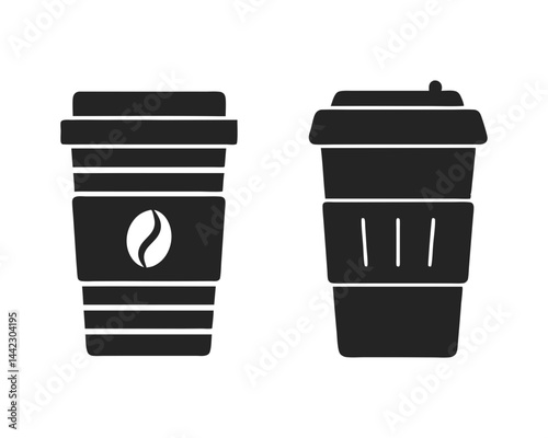 coffee cup icon vector silhouette illustration isolated on white background