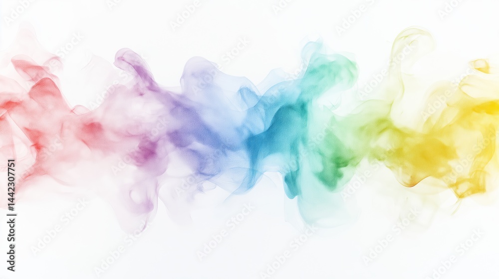 Fototapeta premium Rainbow watercolor banner background on white. Pure vibrant watercolor colors. Creative paint gradients, fluids, splashes, spray and stains. Abstract background. Watercolor hand drawn