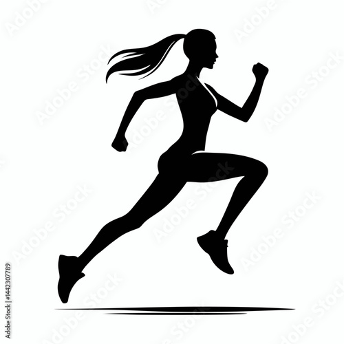 A vector women running.