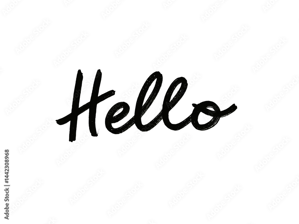 Fototapeta premium Hello letter with white background .Hello quote for banner, poster, social media networks. Vector illustration..