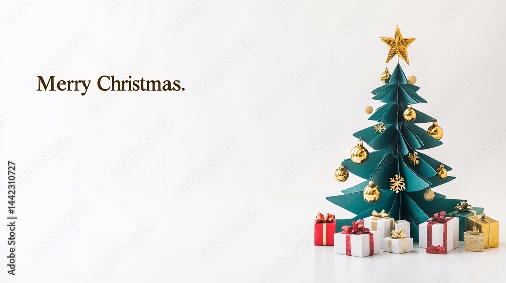 Naklejka premium Origami Christmas Tree