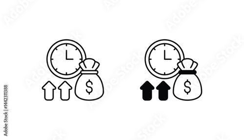 Investment timing icon design with white background stock illustration