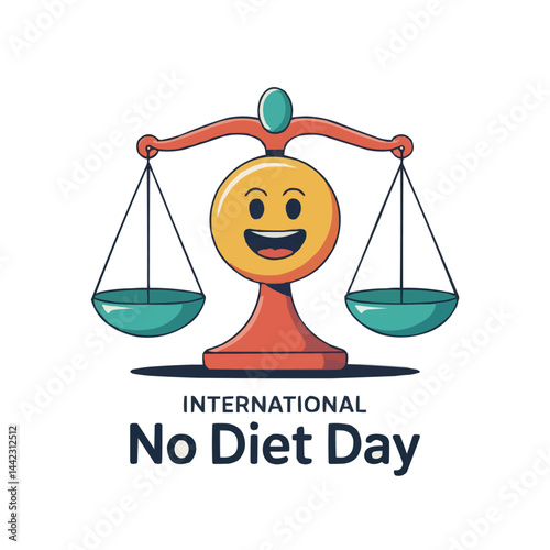 International No Diet Day Vector Illustration with Scale 