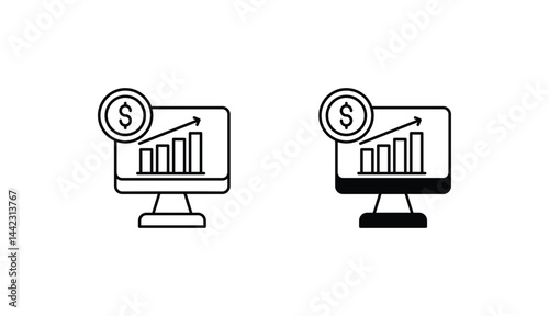 Underweight investment icon design with white background stock illustration