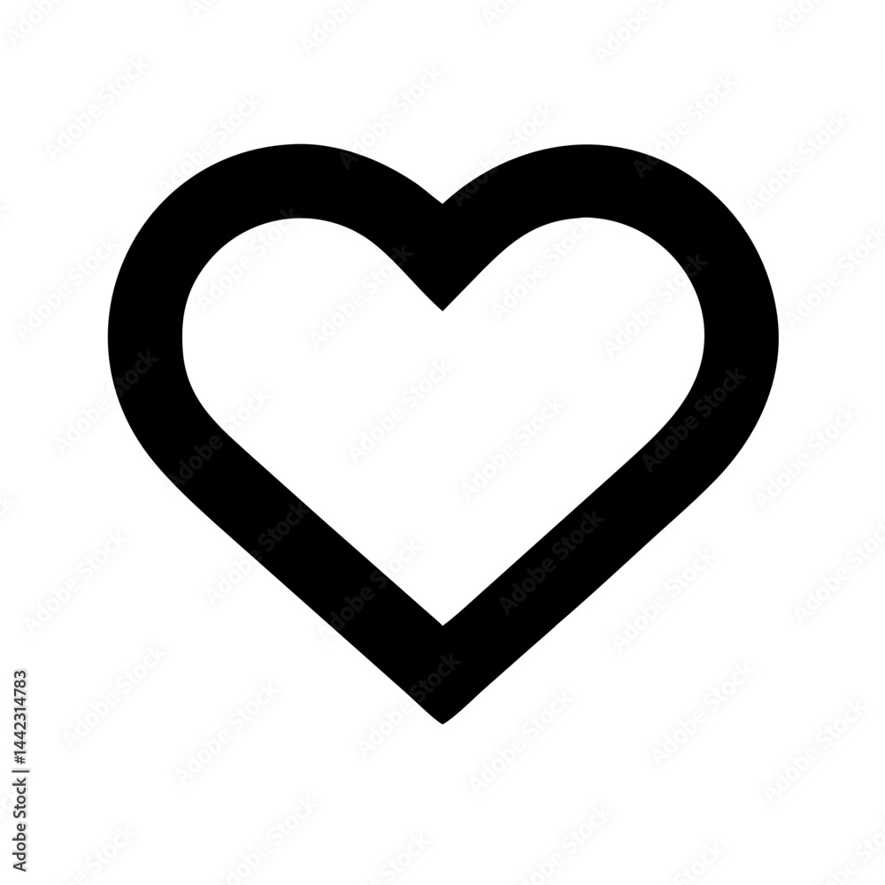 Heart Shape Icon on Transparent Background Heart Shape Icon on Transparent Background