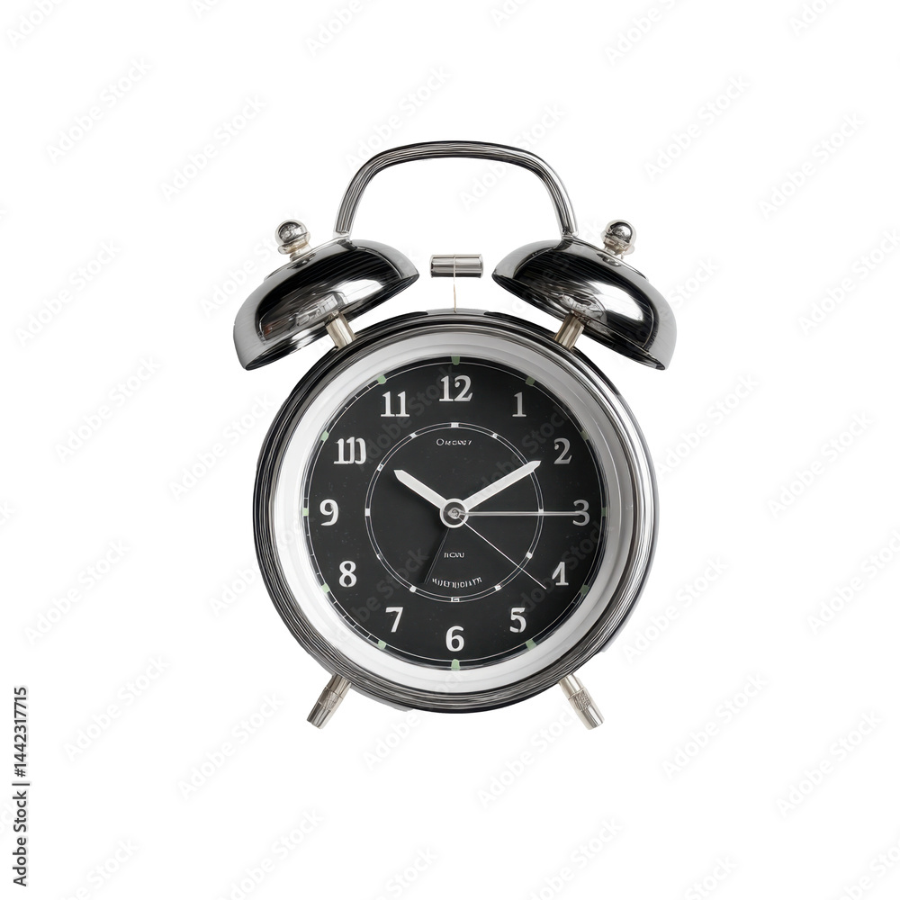 Analog alarm clock, on transparent background Analog alarm clock, on transparent background