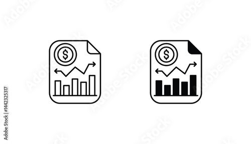 Fluctuate business icon design with white background stock illustration