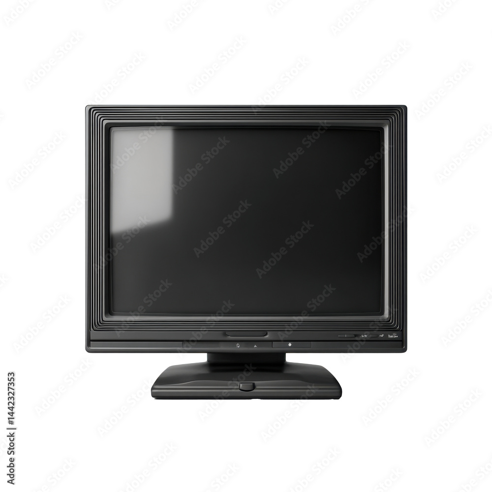 CRT computer monitor, on transparent background CRT computer monitor, on transparent background