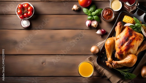Roasted Chicken Dinner with Fresh Ingredients