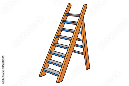ladder in bright colors, symbolizing work, construction, or DIY tasks, great for Labor Day or Labour Day themed content