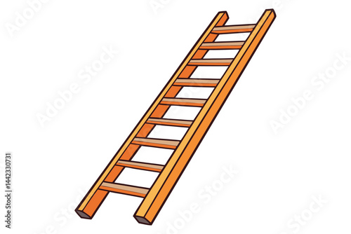wooden ladder, ideal for work related projects, DIY, and construction settings, perfect for Labor Day or Labour Day promotions