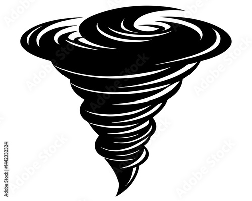 cyclone vector silhouette illustration isolated on white background