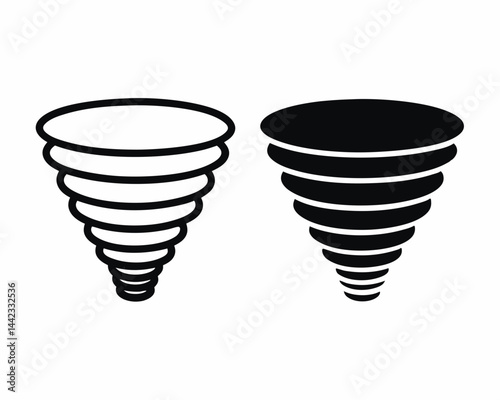 cyclone icon vector silhouette illustration isolated on white background