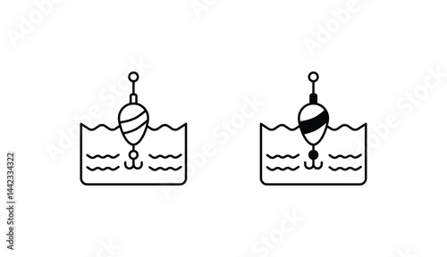 Fishing Float icon design with white background stock illustration