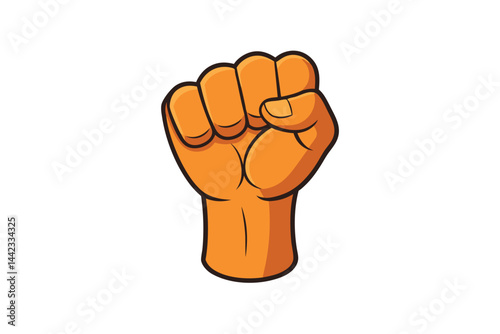 raised fist, symbolizing power and resistance, ideal for social movements, activism, and political protests, perfect for Labour Day or Labor Day projects