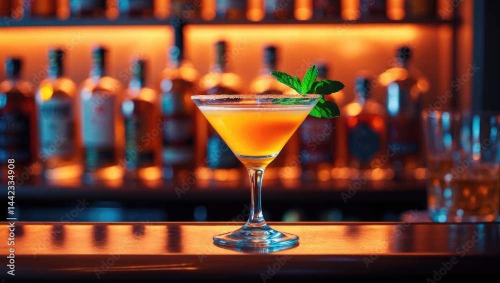 Bright Yellow Martini Drink Bright Yellow Martini Drink