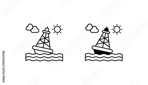 Buoy icon design with white background stock illustration