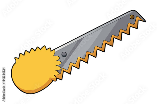 Saw Blade with Yellow Handle, Ideal for Construction Work and DIY Projects, Perfect for Labour Day