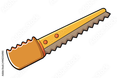 Yellow Saw Blade with Zigzag Teeth, Perfect for Woodworking and Labour Day Projects