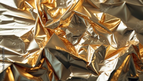 Wrinkled or crinkled aluminium foil