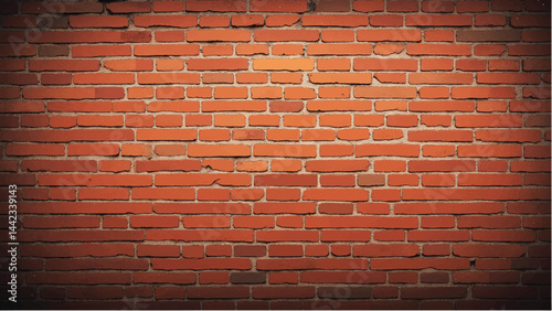 Brick wall background. Realistic brick wall vector illustration with detailed texture. Seamless brick wall.	
