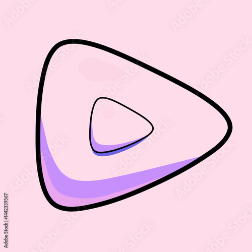 Vector illustration of a purple play button icon with a modern and futuristic tech design. Ideal for media players, streaming platforms, mobile apps, websites, UI/UX projects, and technology-related c