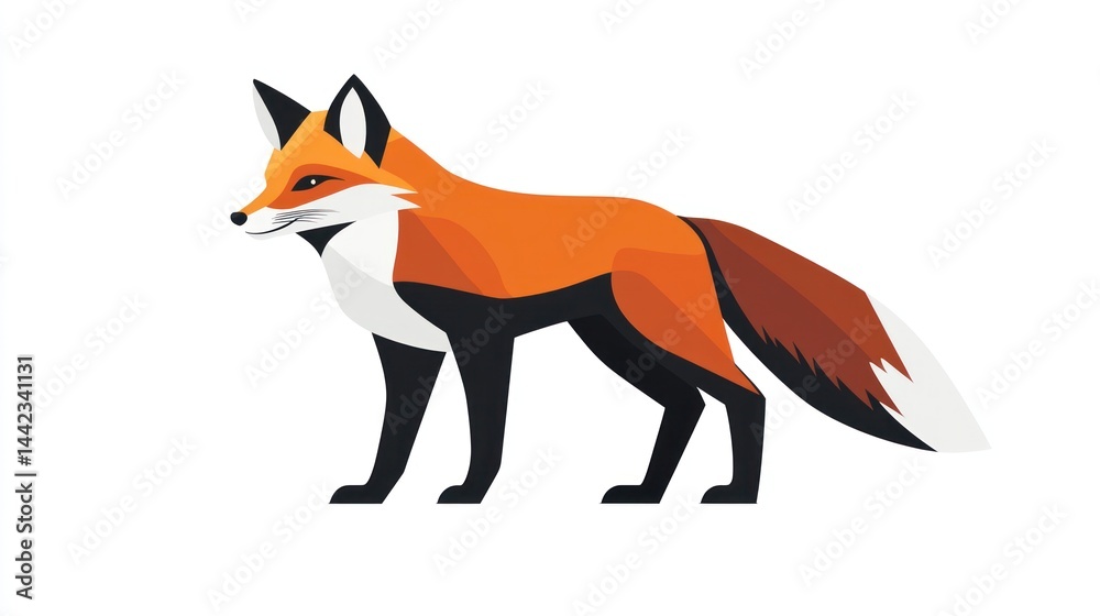 Fototapeta premium Stylized illustration of a red fox