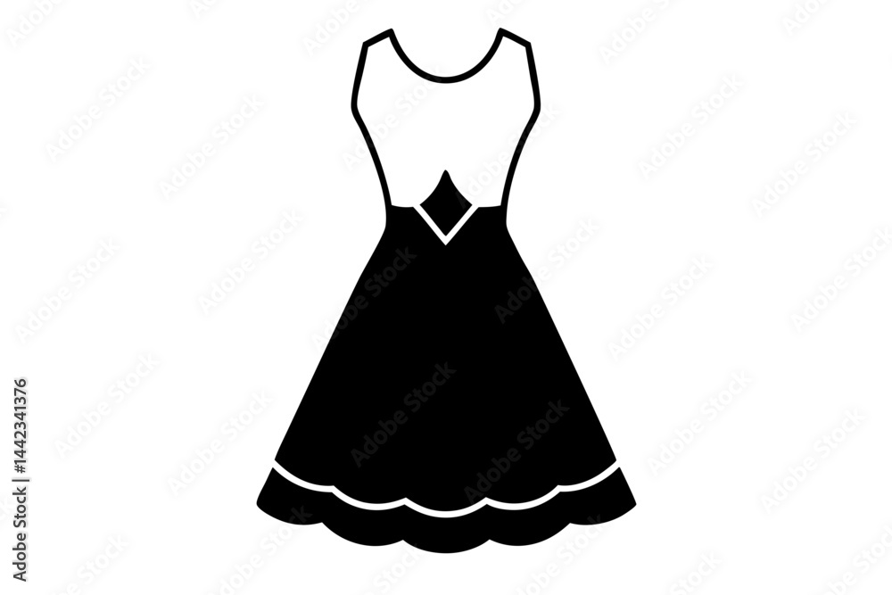 Obraz premium Dress vector silhouette illustration isolated on white background