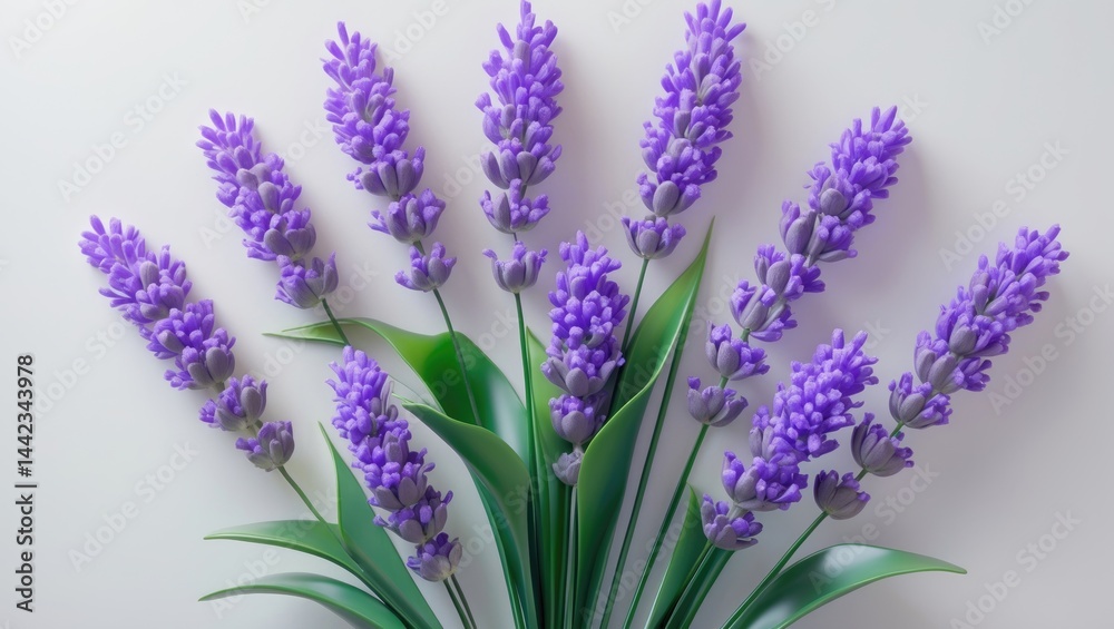 Obraz premium Isolated lavender flowers against a background, seen from the top