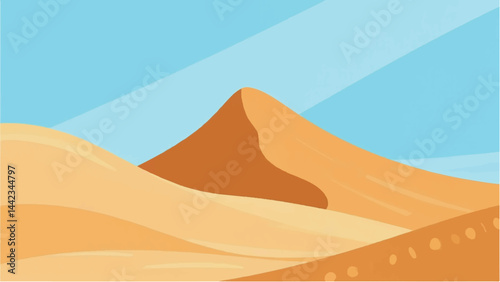 Desert landscape. Illustration of a desert landscape. Desert dunes. Vector illustration.	