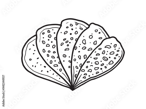 Dosa food drawing minimalistic vector design for restaurants
