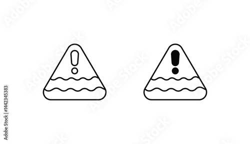 River Sign icon design with white background stock illustration