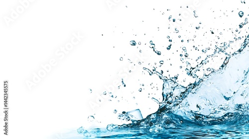 Water splashes against white background