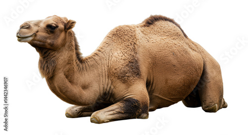 Isolated Portrait of a Resting Camel