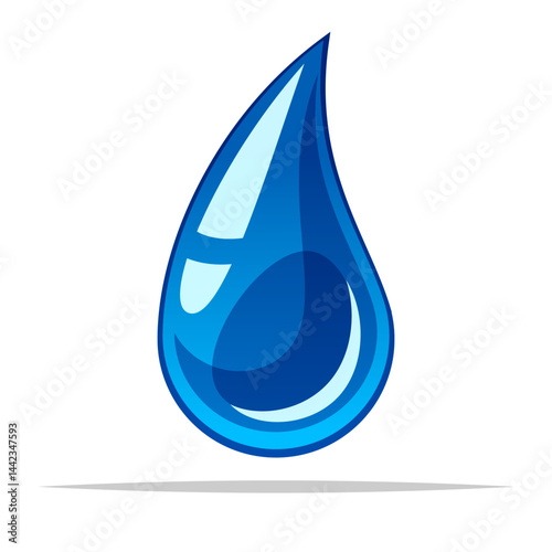 Single water drop vector isolated illustration