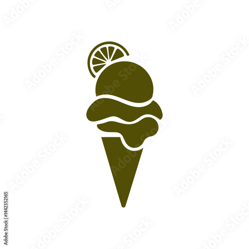  Vector illustration of ice cream & icon
