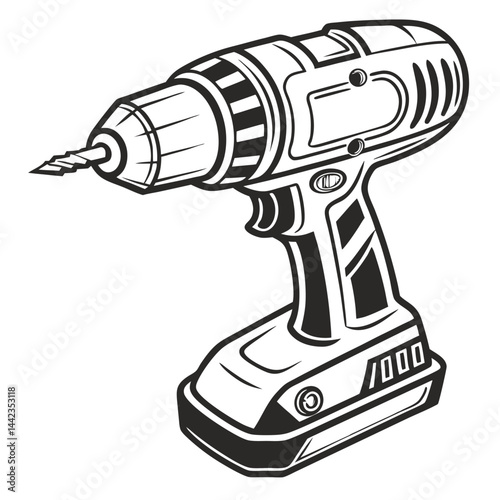 electric drill isolated on white