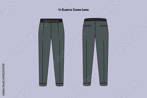 ½ Elastic Chino Long-5