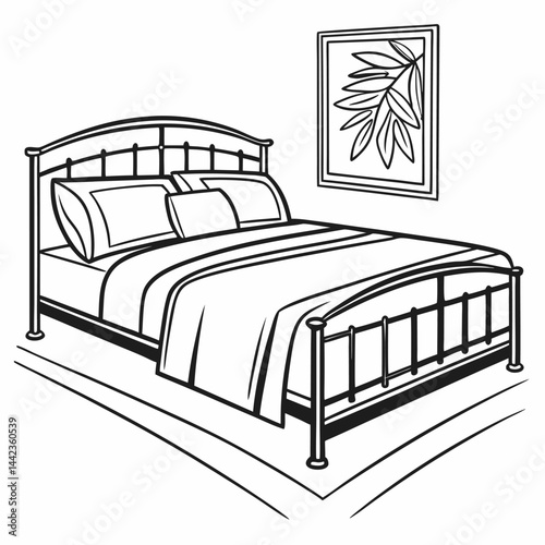 bed with pillows