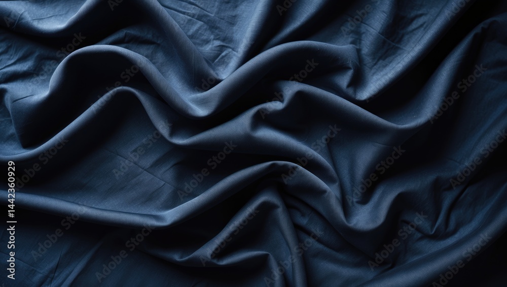 Fototapeta premium Detailed view of wrinkled fabric bed sheet texture backdrop