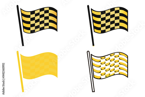multiple flags in different shapes and styles, representing diversity and international unity, perfect for cultural, sporting events, or flag related themes labour day or labor day line art icon set