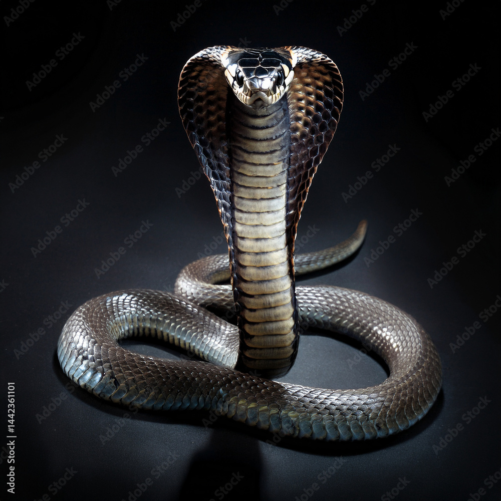 Fototapeta premium cobra on black background