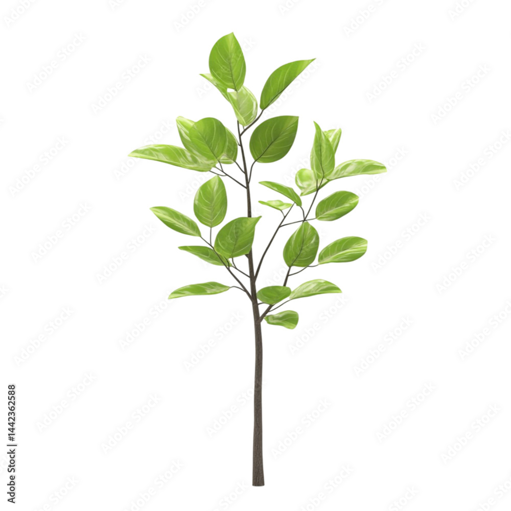 Obraz premium Green plant with vibrant multicolored striped background nature art design