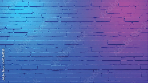 Brick wall background. Colorful brick wall with blue and purple sections for modern design.