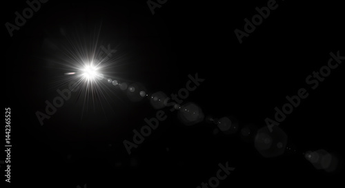 Bright white radial light effect on black background. Abstract sunburst effect. For photoshop, light effect, abstract light, photoshop.