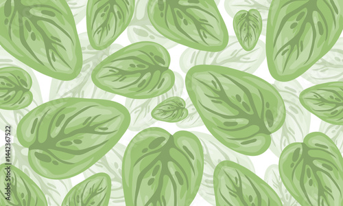 Light green leaf pattern over soft white background for eco design